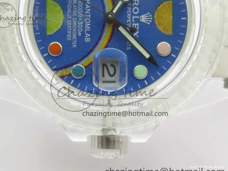 AAA Replica Watches Strap Fruit 3AF FreshLook 2620 Blue Submariner Phantomlab Rubber Transparent Dial Best Edition VR on White 1219